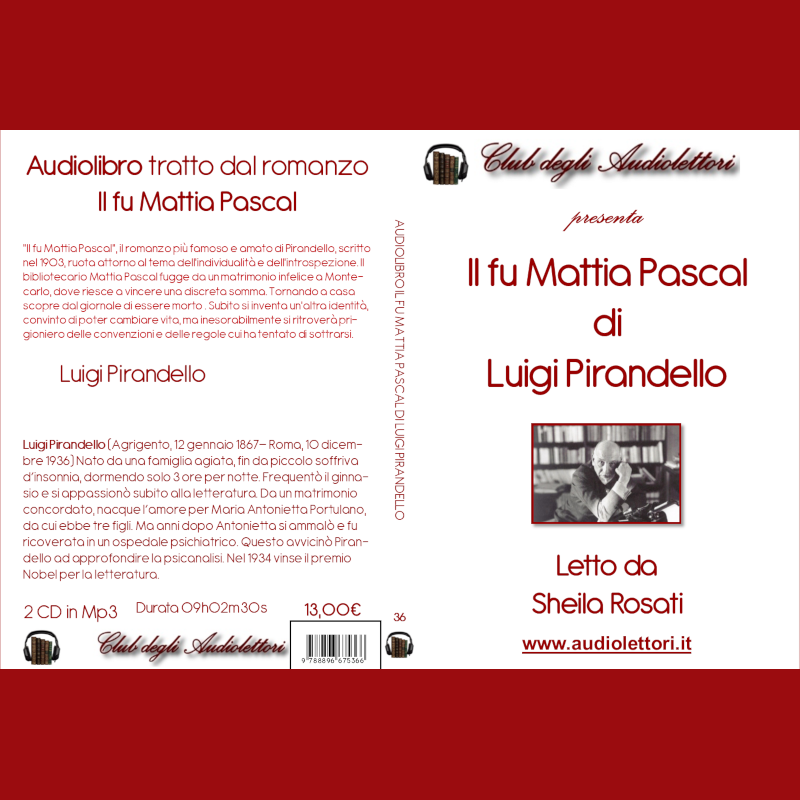 Copertina CD Audiolibro Il fu Mattia Pascal